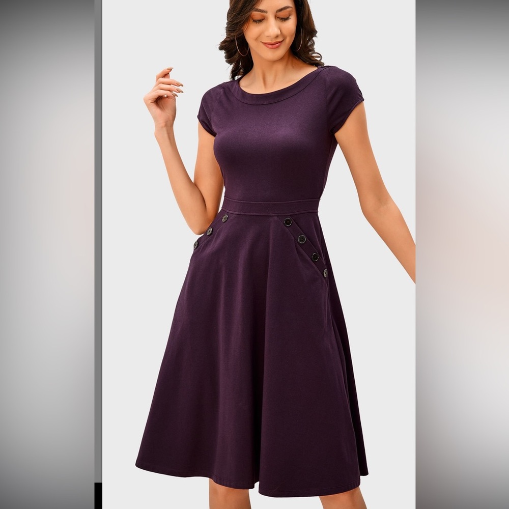 NEW! Eshakti purple dress with pockets! Size 8 medium